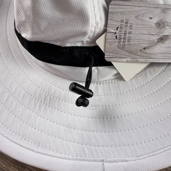 GOAT USA Men's Lacrosse Bucket Hat White Wide Brim NWT Outdoors SUn Protection - Picture 6 of 8